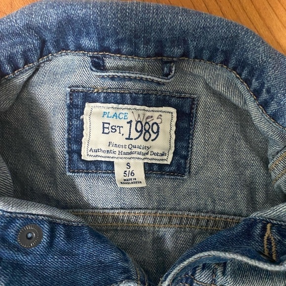 HANNA ANDERSSON and PLACE bundle of jackets fuzzy blue jean denim school size 5 - Picture 7 of 9